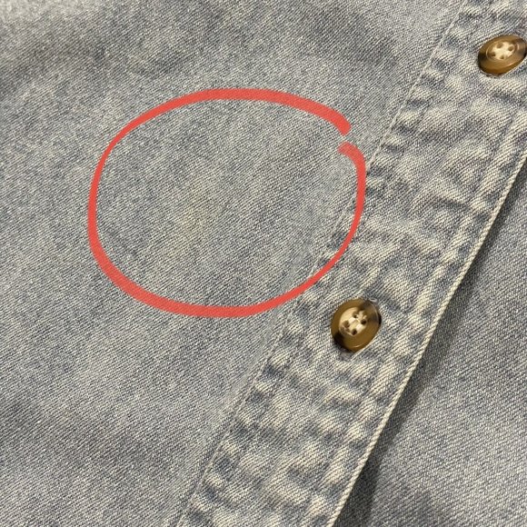 Vintage Sun Belt Denim‎ Shirt Womens Large Embroidered Rainbow Connection Button - Picture 13 of 14